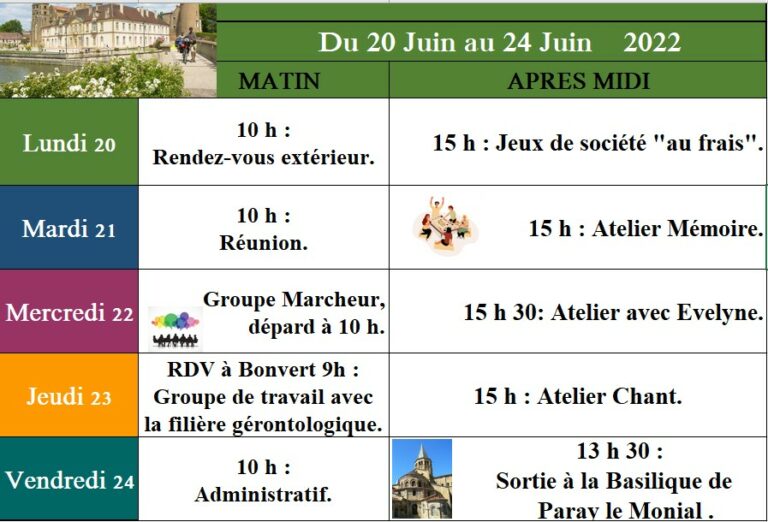 Animations De La Semaine Du Au Juin Ehpad Fondation Grimaud